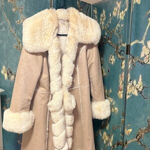 VENUS Tan Teddy Jacket with Plush Fur Accents